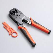 Alicates Multifuncionales de Prensado para Red (4p/6p/8p) – Herramienta de Crimpado para Cable TV, Ethernet, Cortadores y Pelacables - Negro - Ver 2