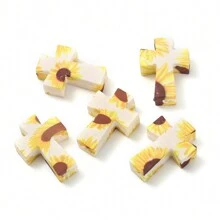5pcs Silicone Cross Bead Pendants DIY Jewelry Making, Keychain Craft Focal Beads - Silicone Beads - View 6