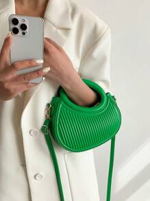 Geantă de umăr cu dungi în relief, la modă, rotundă, cu mâner dublu, portofel nou, cadouri de Crăciun de iarnă, de Crăciun, la modă, clasică, de nișă, blândă, pentru naveta, data, geantă de mână Crossbody, cu dungi, geantă de mână rotundă, geantă de mână pentru femei, portofel dublu, cadouri de Crăciun