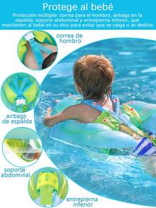 Inflatable Baby Swimming Ring With Removable Canopy Lifeguard Float With Sunshade - 藍色 - 查看 4