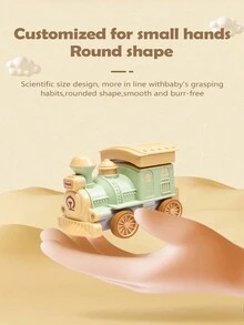 Modelo De Tren Eléctrico Inercial Divertido De Dibujos Animados Con Música Y Luz, Interesante Juguete Educativo Para Niños, Regalo De Vacaciones - Rosa Pálido - Ver 6