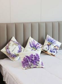 4 cái/bộ Phong cách hiện đại Lanh Nắp đệm , In Một Hình vuông , Dây kéo Hoàn hảo Đối với Nhà  Đồ trang trí , Trang trí phòng , Văn phòng Đồ trang trí Thoải mái Và Đơn giản ( Cái gối Là Không bao gồm ) - Nhiều màu - Xem 4