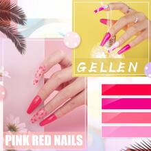 Perfect Summer 8ml 吉利亮光凝膠指甲油 粉紅色/紅色/紫色 浸泡式 超聲波除彩 指甲藝術設計 女性禮物 - 珊瑚粉 - 查看 4