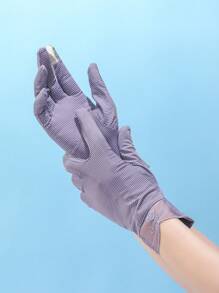 1 Cặp Găng Tay Ren Ngón Tay Đầy Đủ Cho Nữ, Găng Tay Lái Xe Đạp Xe Ngoài Trời Sọc Thoáng Khí Cho Mùa Xuân & Mùa Hè, Nhiều Màu - Găng tay - Xem 4