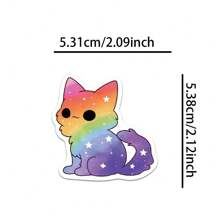 50pcs Starry Sky Cat Series Stickers For Luggage, Waterproof Stickers For Skateboard, Cup, Mobile Phone, Tablet Decoration - Multicolor - View 2