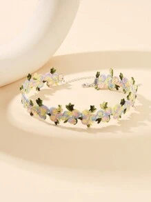 5 Pièces Colliers Décorés De Dentelle Florale