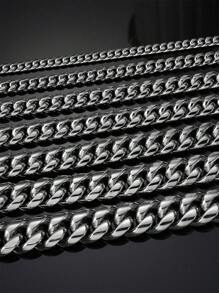 FEEL STYLE 1入組朋克風格金屬外觀不鏽鋼鍊子手鍊，6/8/10/12mm寬度，適合男性日常佩戴 - 金色 - 查看 10