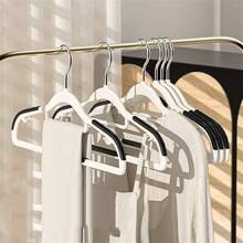 10pcs Adult Plastic Hanger With Non-Slip Design & Anti-Shoulder Bump, Suitable For Wet And Dry Clothes - Gray[10 Pieces] - View 4