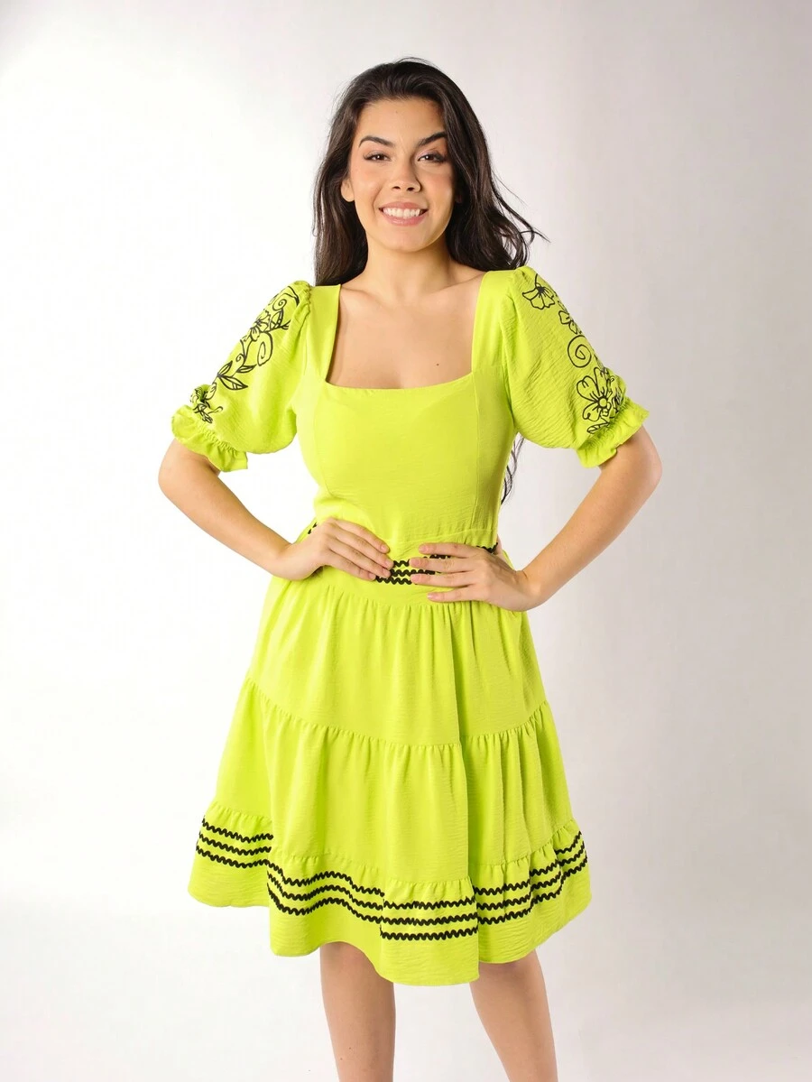 Women Dresses - 青檸色 - 查看 1