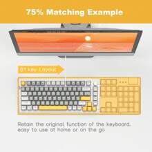 MageGee MK-Sky81 Mechanical Game Keyboard Hot Swappable Newly Upgraded 81 Key LED Backlit Keyboard USB Wired Mechanical Computer Keyboard Laptop Desktop White Grey-Red Switch - Grey - View 3