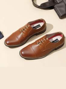 Men's Classic Oxford Shoes Formal Wingtip Lace Up Dress Shoes For Wedding Business Party Banquet Office