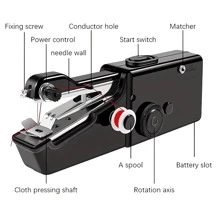 Portable Handheld Sewing Machine, Mini Cordless Electric Sewing Machine, Handheld Sewing Tool For Clothes, Pants, Ideal Gift For Mom