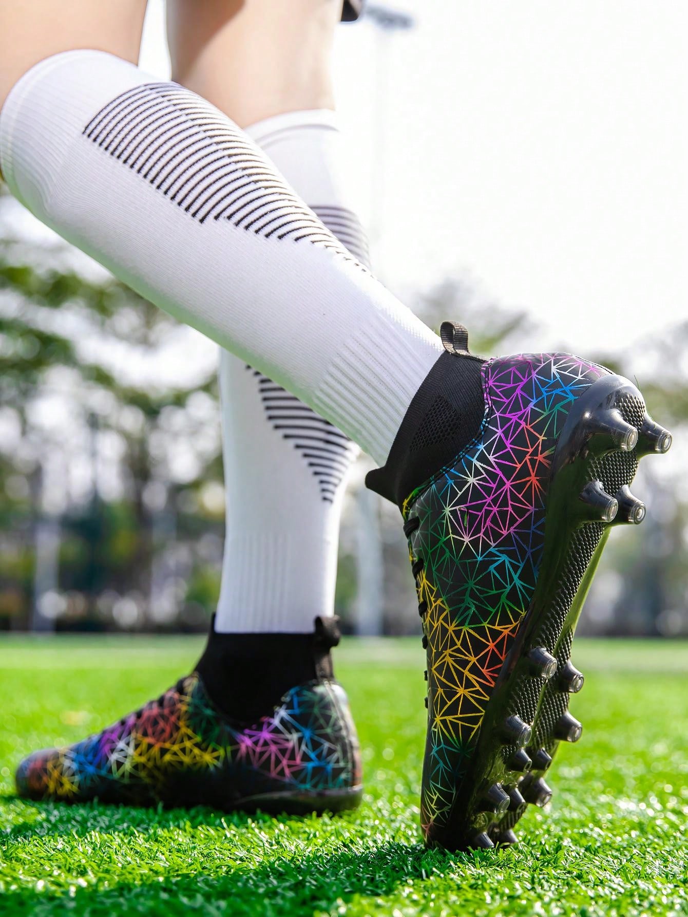 HighTop Professional Football Shoes With Long Studs, Unisex Outdoor