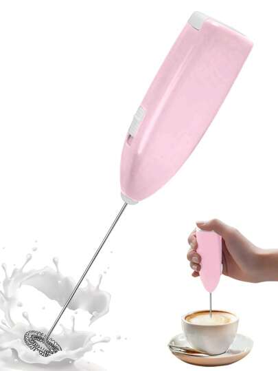 1pc 2 Aa Battery Operated Electric Milk Frother, Portable Mini Milk Foamer, Handheld Coffee Blender Whisk, Electric Egg Beater, Kitchen Gadget (Battery Not Included)