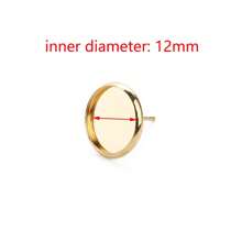 4 Thép Không Gỉ Mạ Vàng Bông Tai Bông Cài Đặt Cho Cabochon Căn Cứ Tự Làm Trang Sức Làm Cho Những Phát Hiện - Vàng - Xem 14