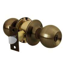 Cylindrical Sphere Lock, Bathroom, Antique, Blister, Hermex - 鏽棕色 - 查看 1
