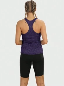 Conjunto de 3 piezas de top deportivo sin espalda con detalle de hilo y estampado de letras, atuendo de tenis para mujeres - Multicolor - Ver 3