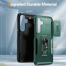 Unbeinst Compatible With Samsung Galaxy S24 / S24 Plus / S24 Ultra Case,[Built-In Slide Camera Cover & Rotatable Kickstand][2* Screen Protectors]Shockproof Anti-Scratch Samsung  S24 / S24 Plus / S24 Ultra 5G Case - Olive Green - View 5