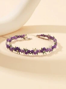 5 Pièces Colliers Décorés De Dentelle Florale
