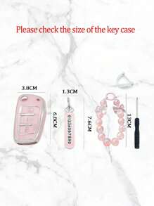 Pink Anti-Scratch Key Fob Cover + Key Shell Suit For Audi A3 Folding A1 Q3 Q2L TT Old A6 Q7 Q5 Cars - Pink - View 9