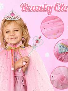 Vestido Disfraz De Princesa Frozen Niña Fiesta Cosplay - Rosa - Ver 2