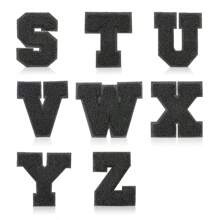 1pc White/Black English Alphabet Embroidered Patch For Garment & Accessory Diy, Computer Embroidery,School