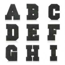 1pc White/Black English Alphabet Embroidered Patch For Garment & Accessory Diy, Computer Embroidery,School