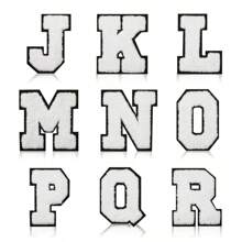 1pc White/Black English Alphabet Embroidered Patch For Garment & Accessory Diy, Computer Embroidery,School