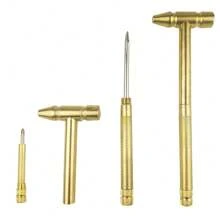 Herramienta De Martillo Y Destornillador Multifuncional 6 En 1 Con Un Pequeño Martillo De Latón - Dorado - Ver 2
