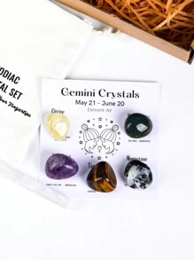 1 Set Conjunto De Regalo De Cristales De Constelaciones, Cristales Curativos De Signos Del Zodiaco Piedras De Nacimiento, Regalos De Piedras Curativas De La Astrología