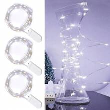 3 st Fairy Lights Batteridrivna String Lights - 6.56ft 20 LED Mini String Lights Wire Firefly Lights För Vaser Mason Burkar DIY Hantverk Växter Bord Centerpieces Bröllop (Cool White/Varm White) - Vitt - Visa 1