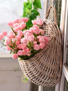 1 chiếc giỏ treo trang trí dệt thủ công dùng để treo tường, trang trí cây cảnh trong nhà, trang trí nhà cửa, trang trí phòng, trang trí tường - Xám - Xem 6