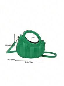 Geantă de umăr cu dungi în relief, la modă, rotundă, cu mâner dublu, portofel nou, cadouri de Crăciun de iarnă, de Crăciun, la modă, clasică, de nișă, blândă, pentru naveta, data, geantă de mână Crossbody, cu dungi, geantă de mână rotundă, geantă de mână pentru femei, portofel dublu, cadouri de Crăciun