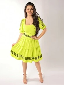 Women Dresses - 青檸色 - 查看 5