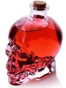 licorera en forma de calavera, licorera en forma de craneo, botella de cristal para vino en forma de calavera o craneo con capacidad de 400ml - transparente - Ver 6