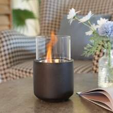 HOMCOM Chimenea Bioetanol Sobremesa Capacidad de 0,4 L Combustión de 2,5h Chimenea de Bioetanol para Interior y Exterior 12x12x19 cm Gris Oscuro - Gris Oscuro - Ver 2