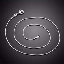 1pc European And American Style 2mm Silver Snake Chain Necklace - Silver - View 10