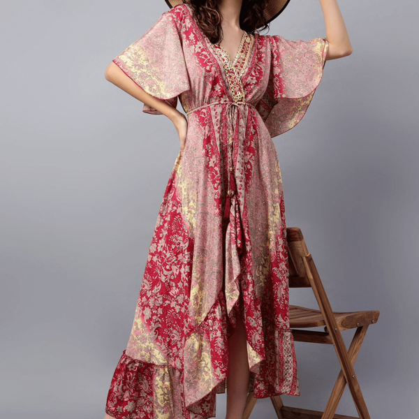 Vestido indiano de seda capricho boho chic