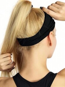 1pc Women's High-Quality Elastic Breathable Sweat-Absorbent Sports Headband Hair Band Turban Headband Sweatband, School Stuff, College, Headbands