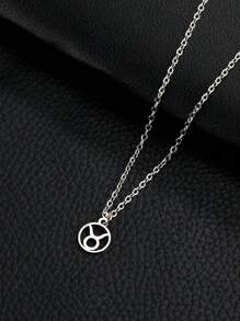 1pc Zodiac Sign Optional Titanium Steel Pendant Necklace, Double Sided Polished Stainless Steel Sweater Chain - Twelve Zodiac Signs - View 17