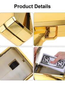 Super Money Guns Toys ,Fake Paper Playing Spray Money Gun Make It Rain Toy Gun, Handheld Cash Gun Fake Bill Dispenser Money Shooter Toy - Gold - View 3