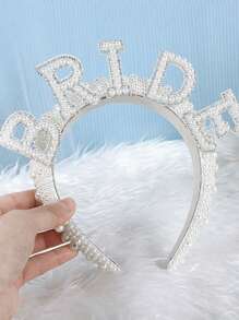 Diadema acolchada de perlas falsas elegante para boda, diadema acolchada de perlas marfil con velo, diadema de perlas, diadema acolchada de novia, diadema acolchada para uso formal, accesorio de pelo de boda, accesorio para despedida de soltera, accesorio de Halloween