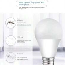 1pc Led Light Bulb, E27 Socket, White Light, Energy Saving, Suitable For Home Use, Spherical Shape, A Model, 200v-240v - White - View 4