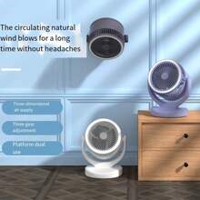 Air Circulating Desk Fan, Usb Powered Large Wind Portable Quiet Table Fan For Office And Home Use - White - View 4