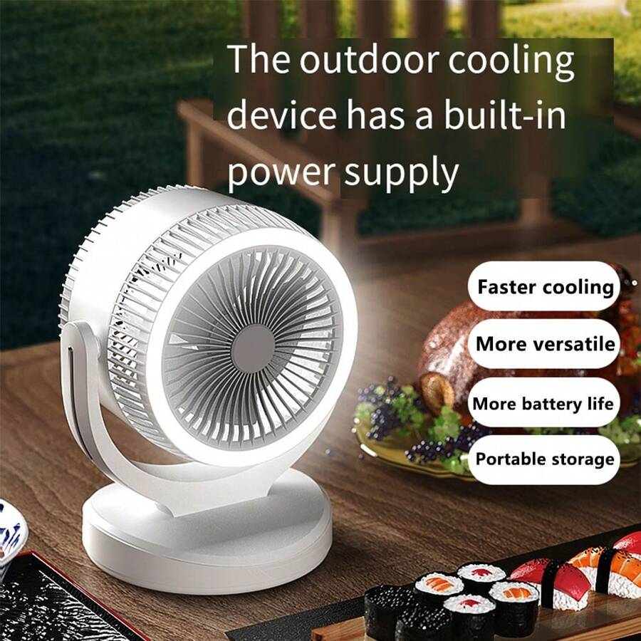 Air Circulating Desk Fan, Usb Powered Large Wind Portable Quiet Table Fan For Office And Home Use - White - View 1