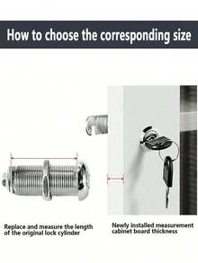 1 Pc Locker Lock, Cylinder Cam Lock, Tool Box File Cabinet Desk Drawer File Drawer Lock With Key, Closet, File Cabinet, Electrical Box, Mailbox, Cabinet, Iron Cabinet, Office Drawer Lock, Swivel Tongue Lock - Multicolor - View 7