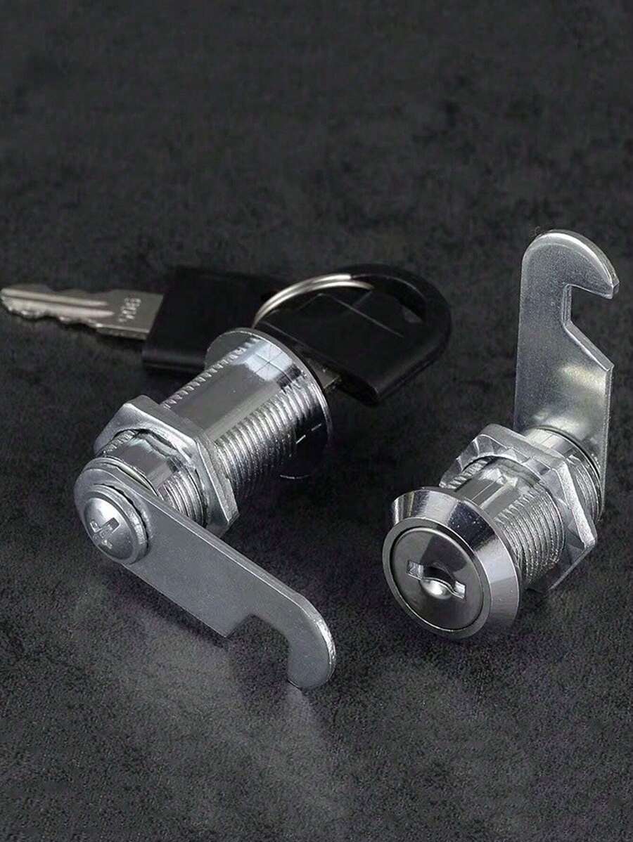 1 Pc Locker Lock, Cylinder Cam Lock, Tool Box File Cabinet Desk Drawer File Drawer Lock With Key, Closet, File Cabinet, Electrical Box, Mailbox, Cabinet, Iron Cabinet, Office Drawer Lock, Swivel Tongue Lock - Multicolor - View 1