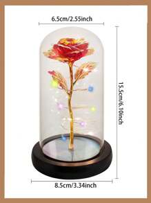 1pc Eternal Red Rose Design, Perfect For Creating Ambiance - White - View 5