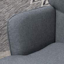 HOMCOM Silla Mecedora con Reposapiés Sillón de Relax Silla Ocio con Cojín Acolchado y Antivuelco Carga 130 kg para Salón Dormitorio Balcón 64x89x90 cm Gris - Gris - Ver 9