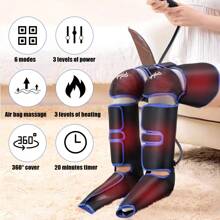 OYAJIA Leg Massager For Circulation, Air Compression Calf Knee Foot Massager With Heat, Leg Wraps Massage Boots For Pain Relief - Svart - Visa 2